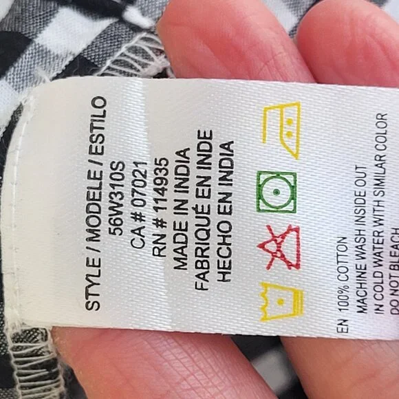 Retro Gingham Puff Sleeve Peplum Blouse Black White Size M - Picture 10 of 10